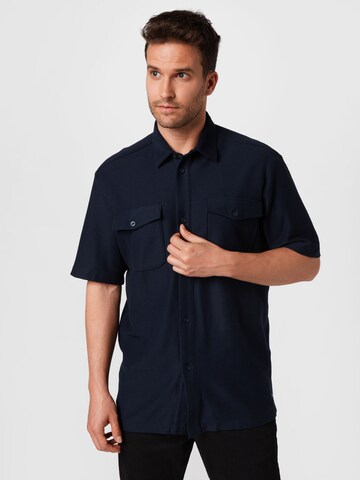 TOM TAILOR DENIM Comfort fit Button Up Shirt in Blue: front