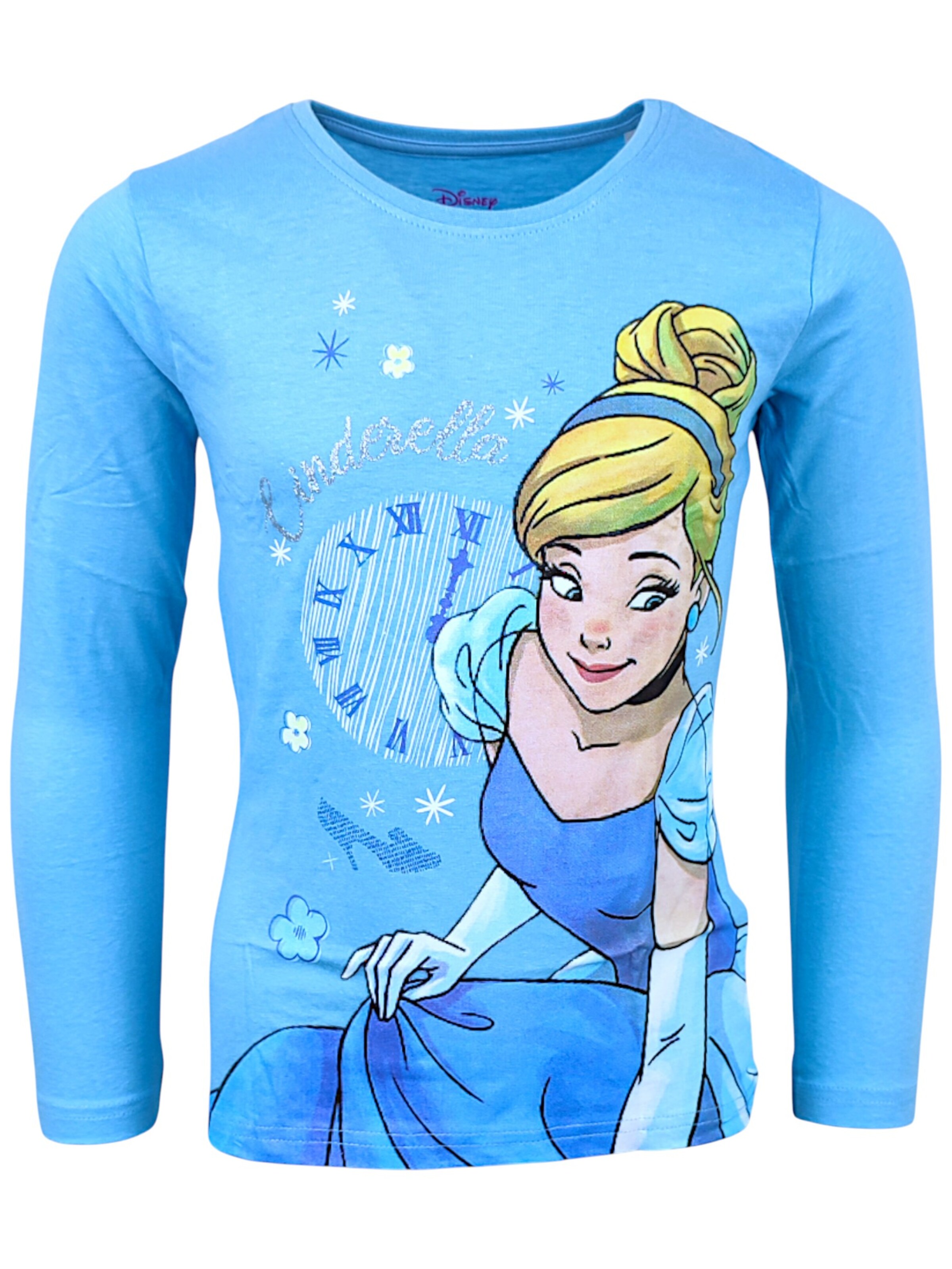 Disney Princess Shirt 'Langarmshirt Cinderella'‌‌‌‌ in Blau: Vorderseite