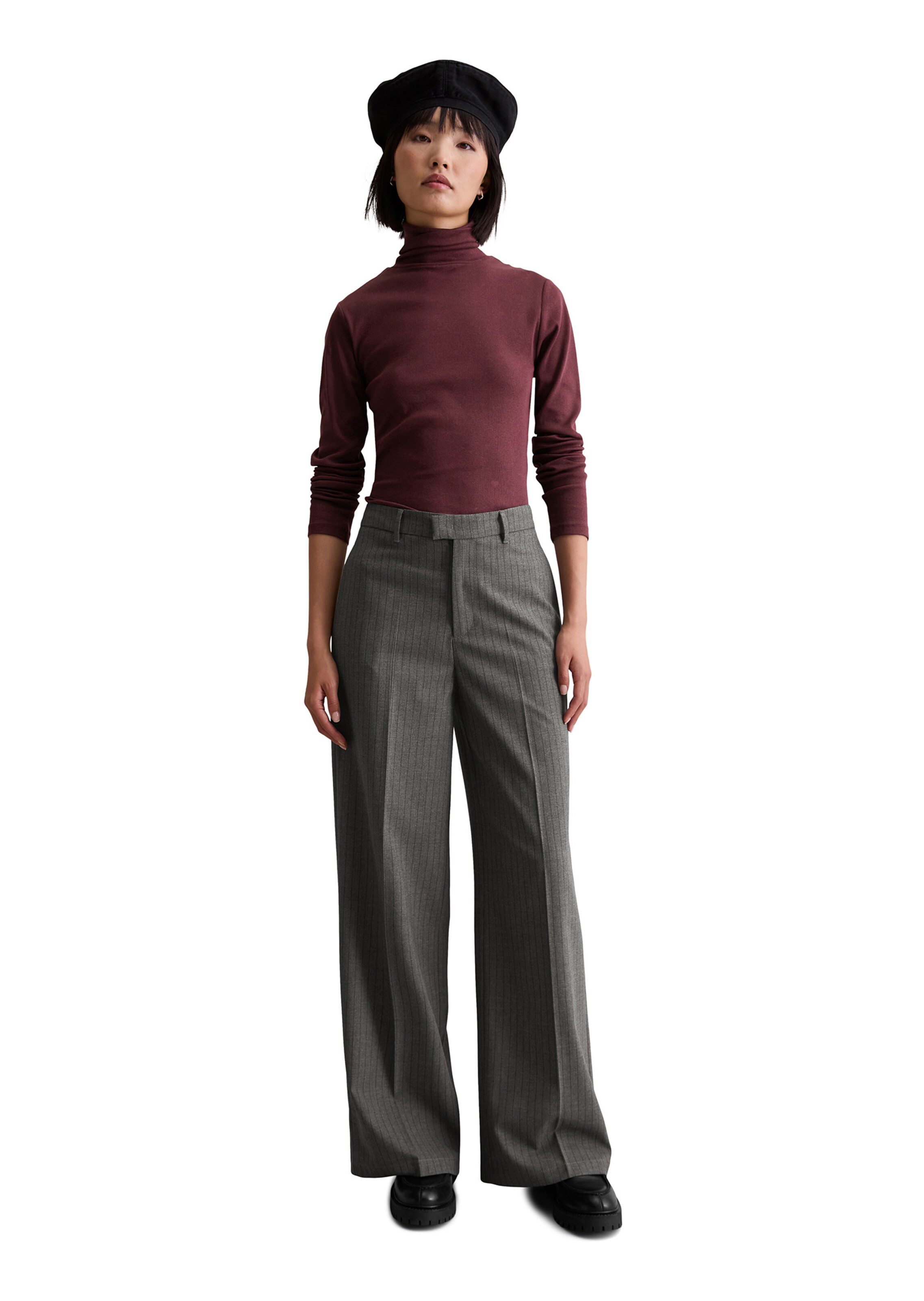 Marc O'Polo DENIM Loosefit Hose in Grau: Vorderseite