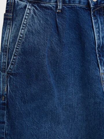Pull&Bear Loosefit Bandplooi jeans in Blauw