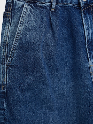 Pull&Bear Loosefit Bandplooi jeans in Blauw