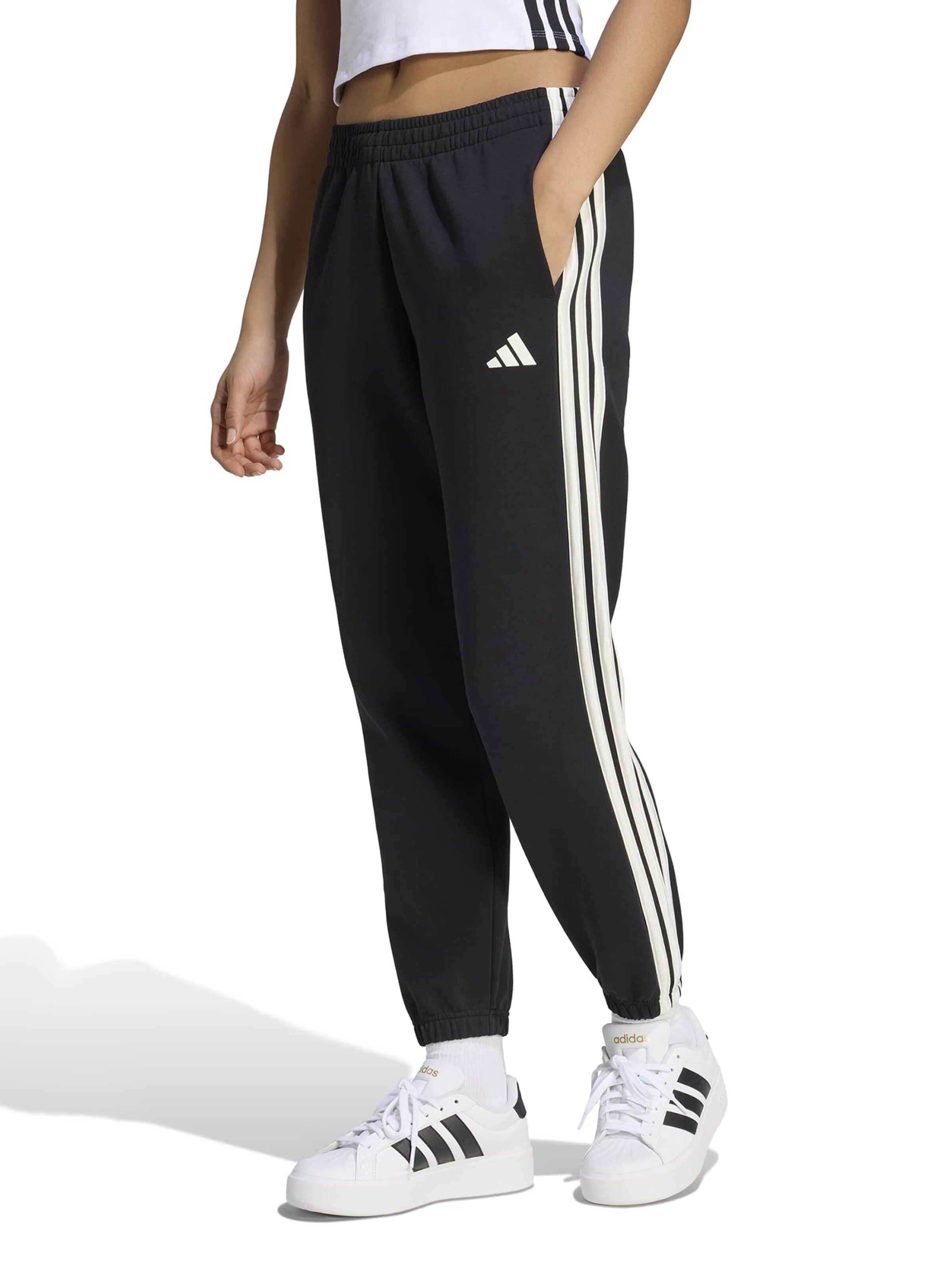ADIDAS SPORTSWEAR Ozke Športne hlače 'STADIUM' | črna barva: sprednja stran