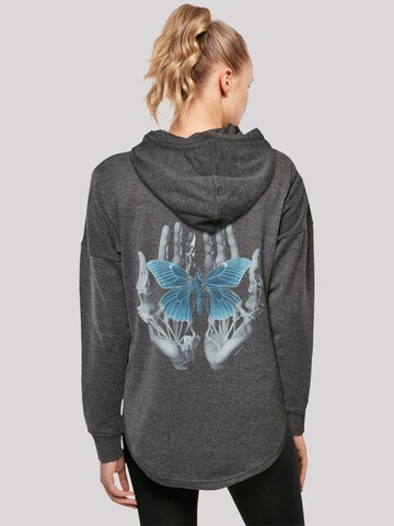 F4NT4STIC Sweatshirt 'Skelett Hände Schmetterling' in Grau