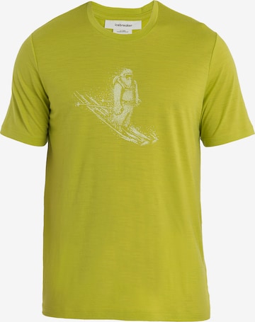 T-Shirt fonctionnel 'Tech Lite II Skiing Yeti' ICEBREAKER en vert : devant
