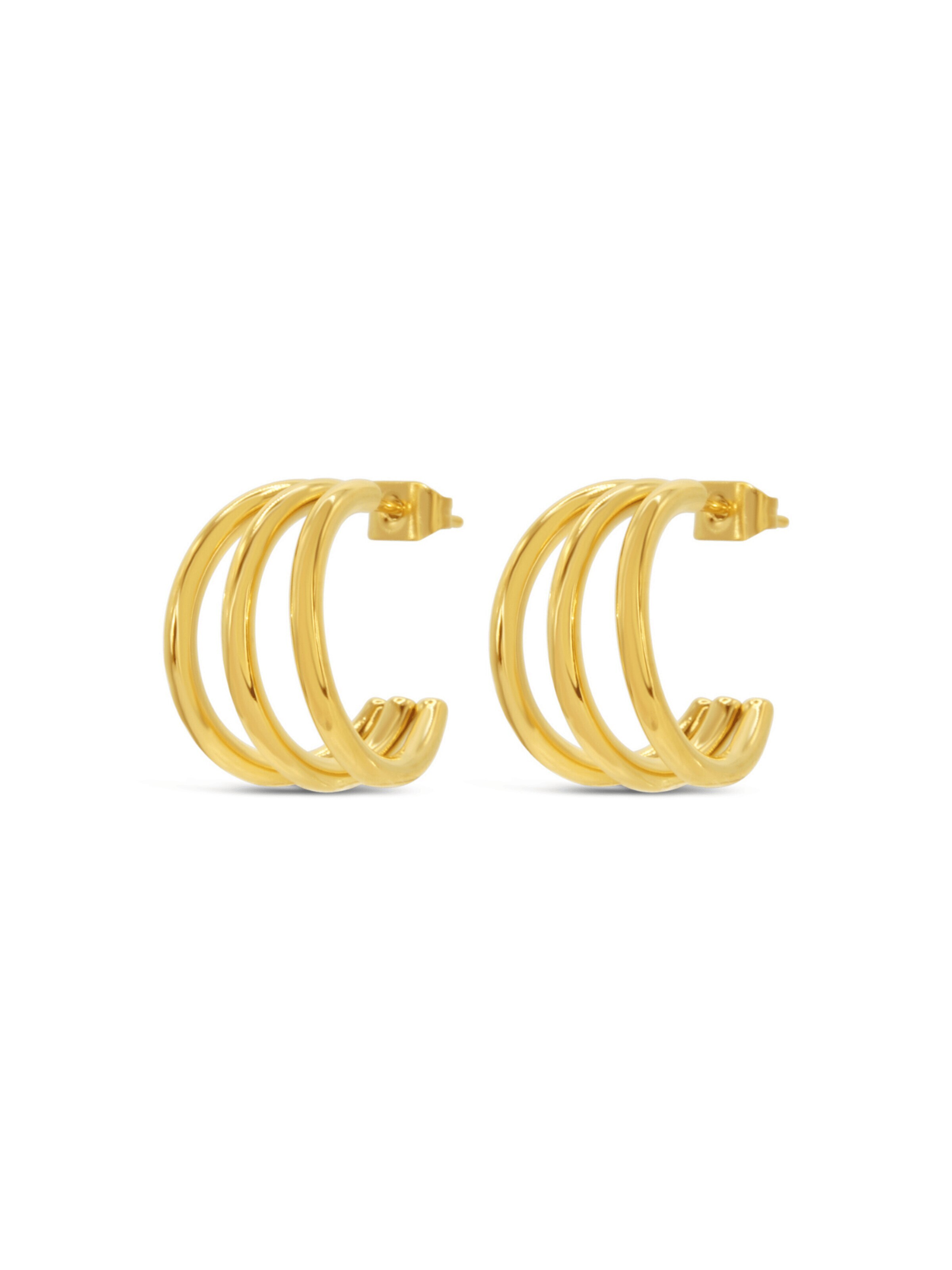 ARS-ARGENTI Ohrringe 'SIAMESE TRILLINGS'‌‌‌‌‌‌‌‌‌‌ in Gold: Vorderseite