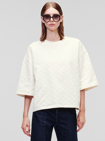 Sweat-shirt Karl Lagerfeld en blanc : devant