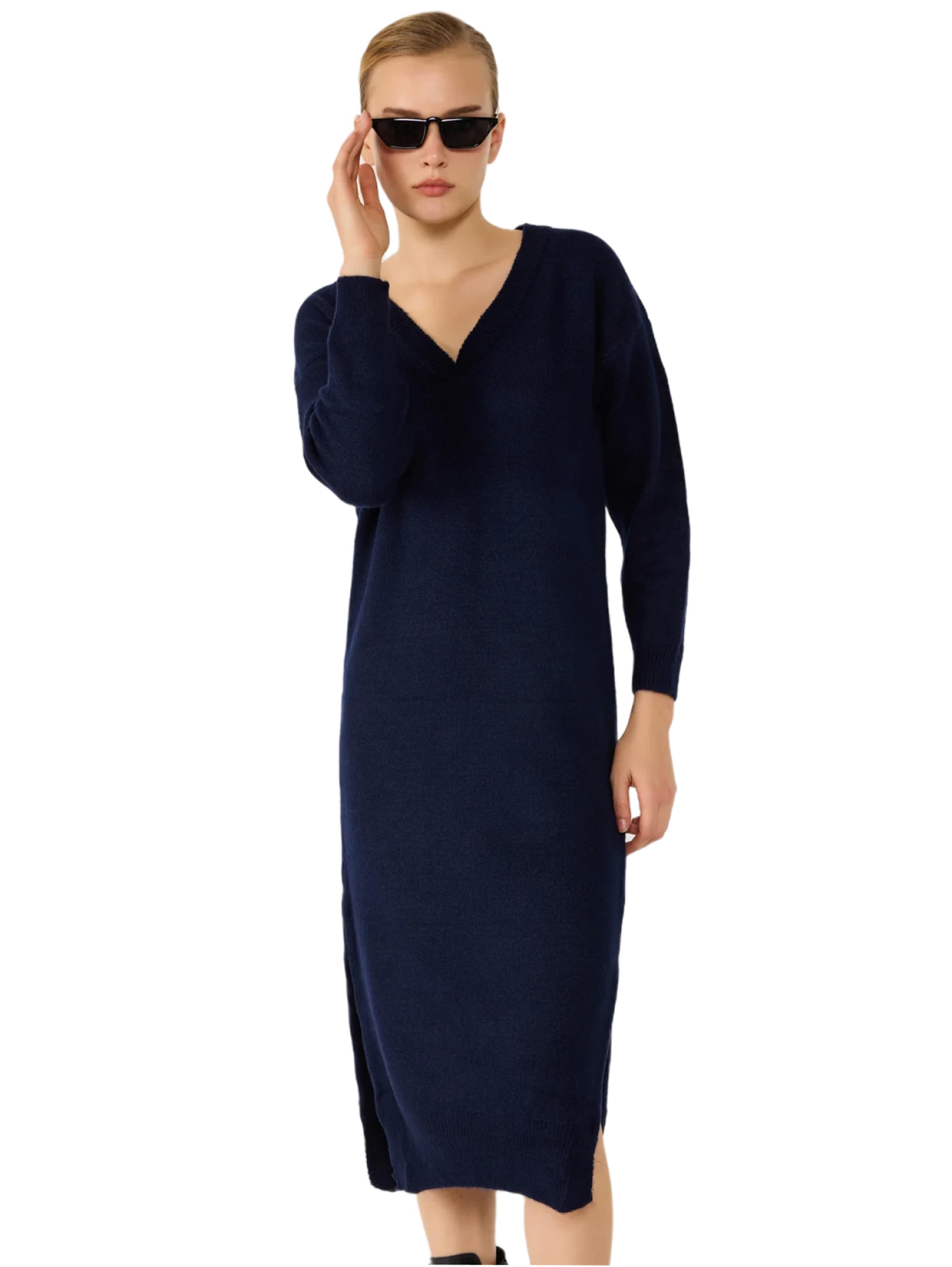 No Matter What Knit dress in Blue: front