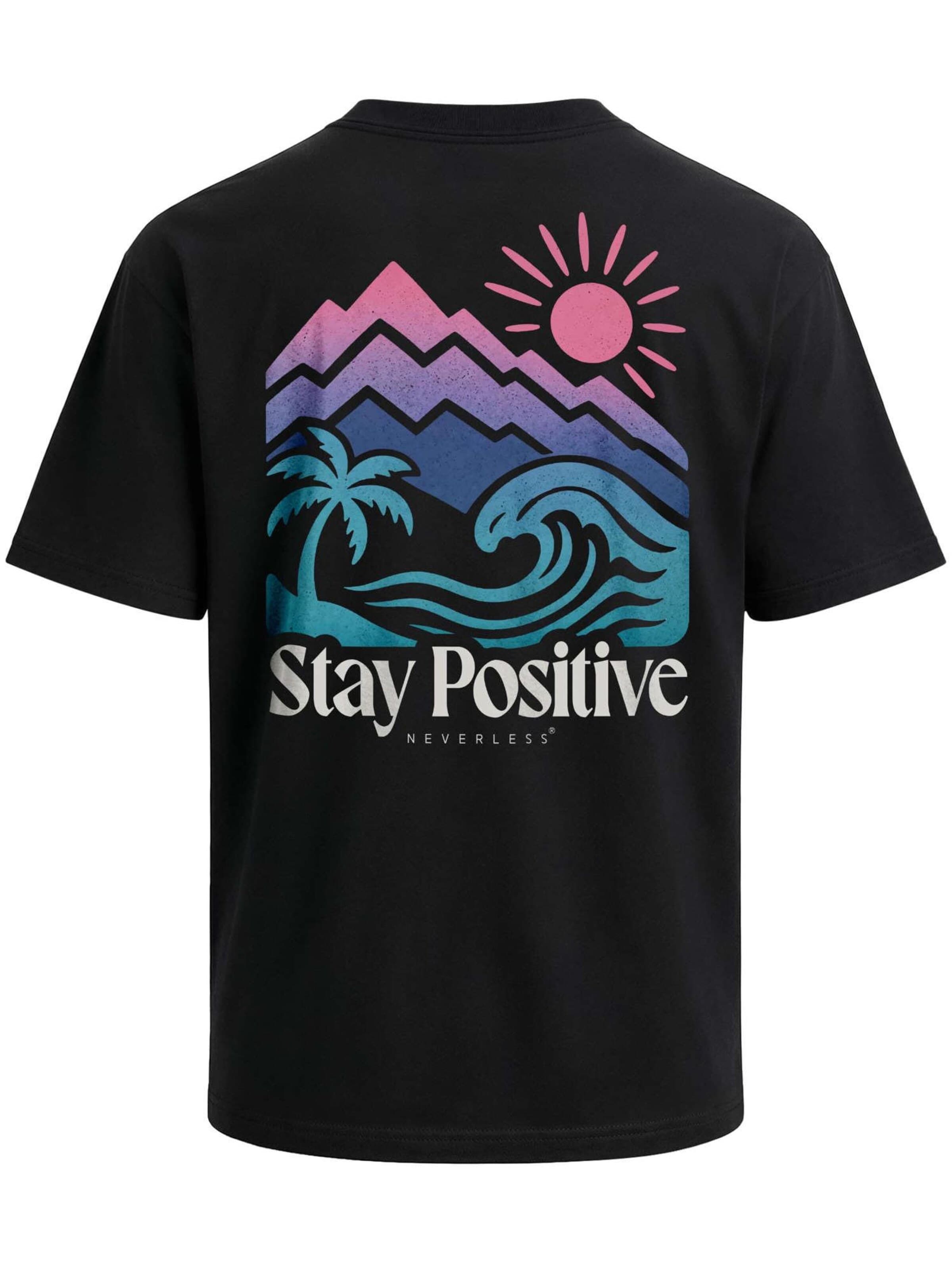 Neverless Shirt 'Mountain Sun' in Black