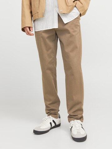 JACK & JONES Slim fit Chino trousers 'JJIMARCO JJBOWIE' in Brown: front