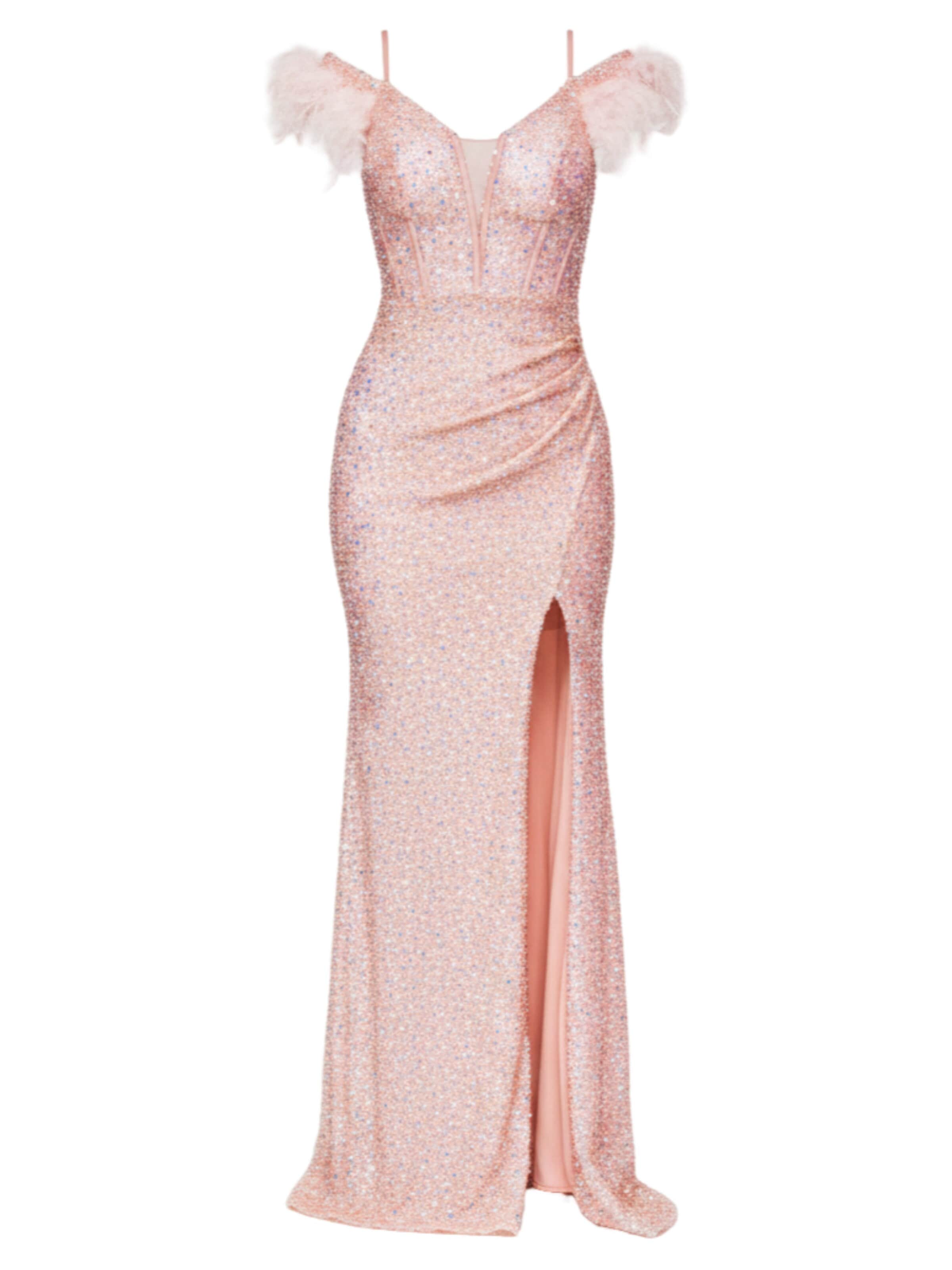 Robe de soirée Ombre en rose : devant