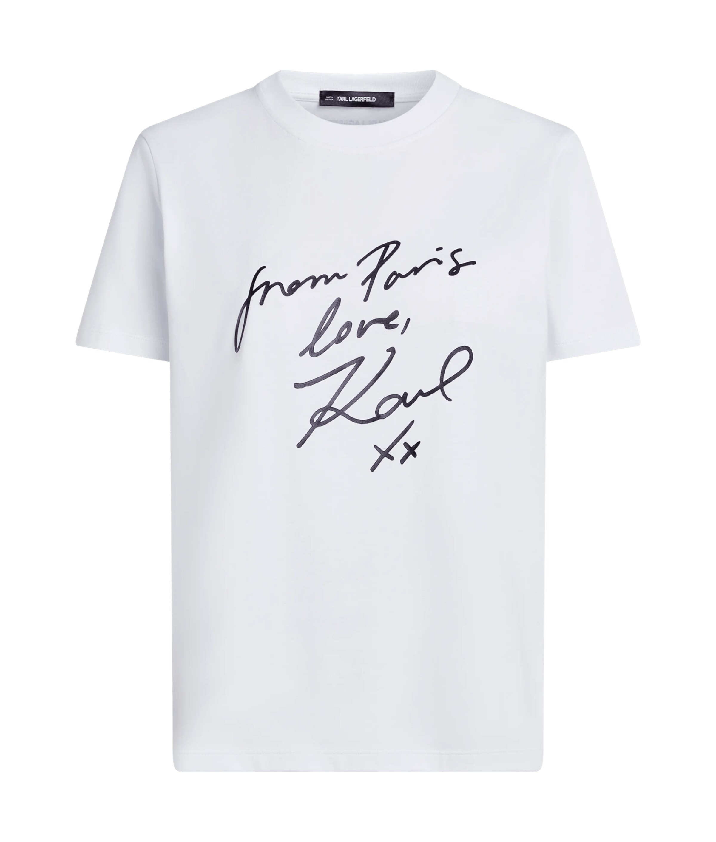 Karl Lagerfeld Tričko 'With Love' – bílá: přední strana