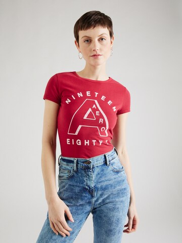 T-shirt 'NINETEEN EIGHTY 7' AÉROPOSTALE en rouge : devant