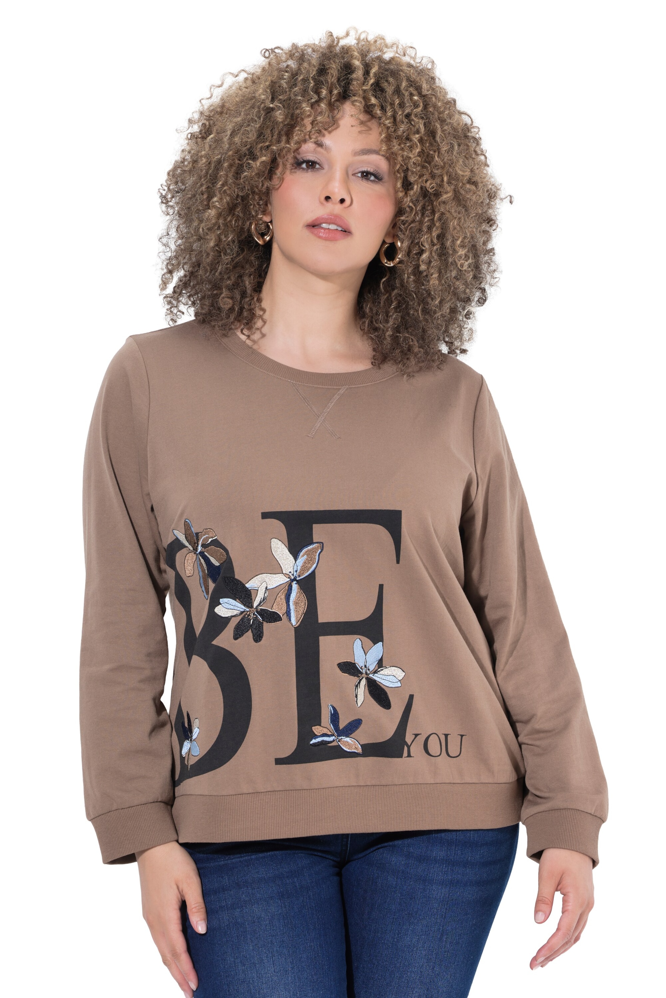 Ulla Popken Sweatshirt in Beige: front