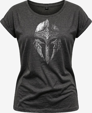 MAKAYA Shirt 'Vikinger Helm' in Grau: Vorderseite