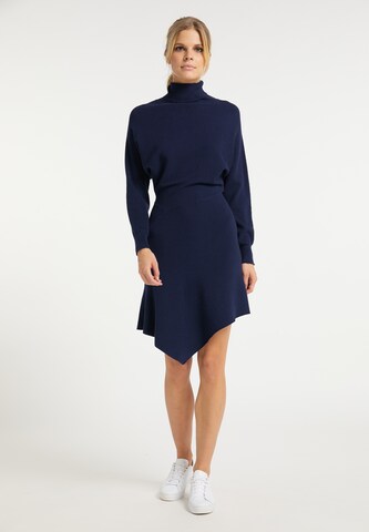 usha WHITE LABEL Трикотажное платье в Синий