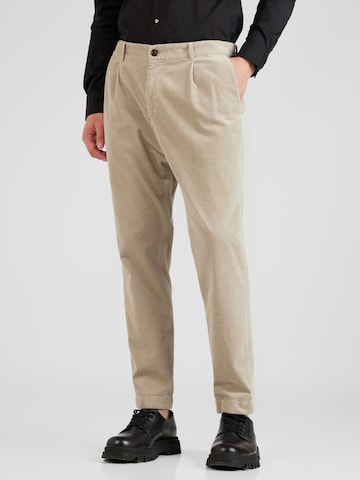 JOOP! Regular Pleat-front trousers 'Lester' in Beige: front