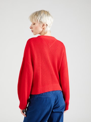 Tommy Jeans - Casaco de malha 'ESSENTIAL' em vermelho