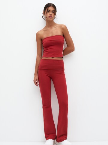 Pull&Bear Flared Broek in Rood