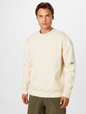 Reebok Sportsweatshirt in Beige: voorkant