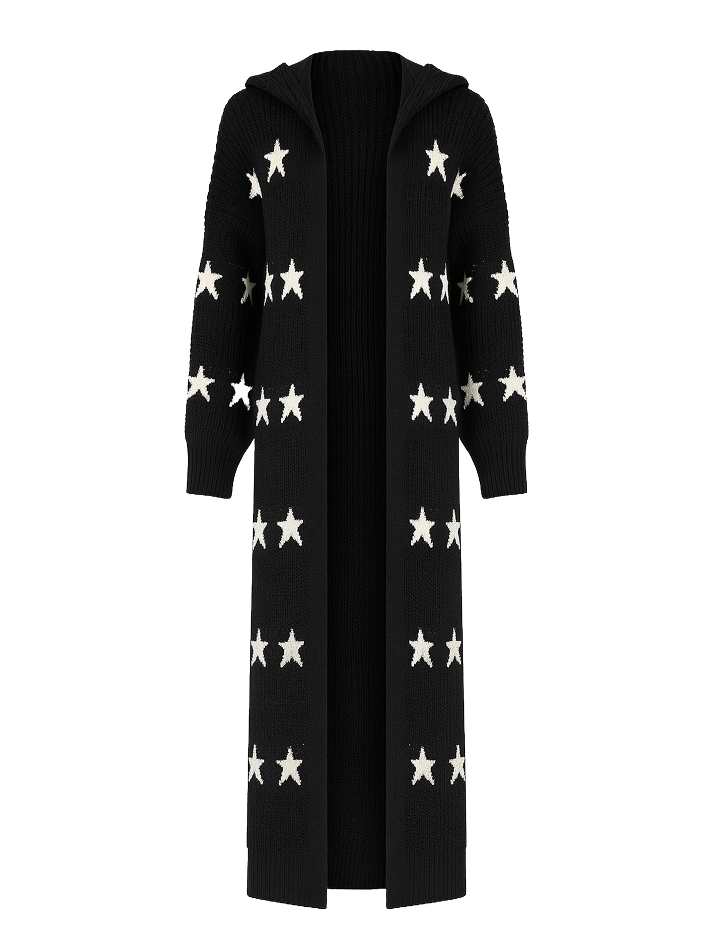 Elara Lang cardigan i sort: forside