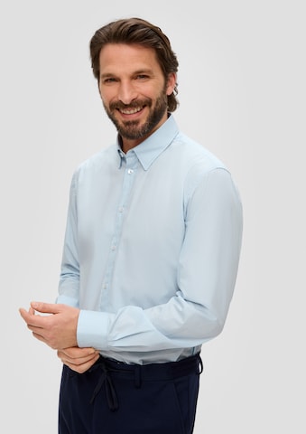 Coupe slim Chemise s.Oliver BLACK LABEL en bleu : devant