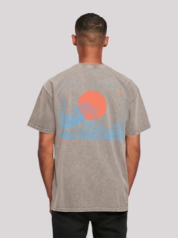 T-Shirt 'Kanagawa Welle' F4NT4STIC en gris : devant