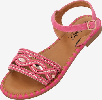 Palado by Sila Sahin Sandalen met riem 'Naforao' in Roze: voorkant