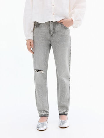 MANGO KIDS Tapered Jeans in Grijs: voorkant