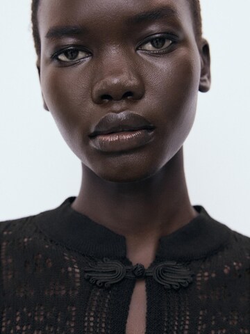 MANGO Gebreid vest 'SCOTTIE' in Zwart