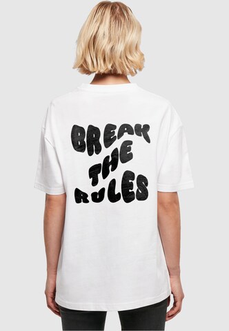 Merchcode T-Shirt 'Break The Rules' in Weiß