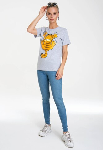 LOGOSHIRT T-Shirt 'Garfield – Scratches' in Grau