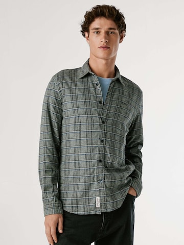 Pepe Jeans Regular fit Button Up Shirt 'Clive' in Grey: front