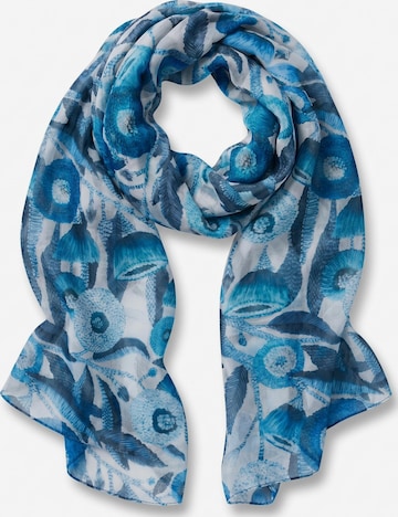 styleBREAKER Schal 'Leichter Viskose Schal mit Blumenmuster' in Blau: Vorderseite