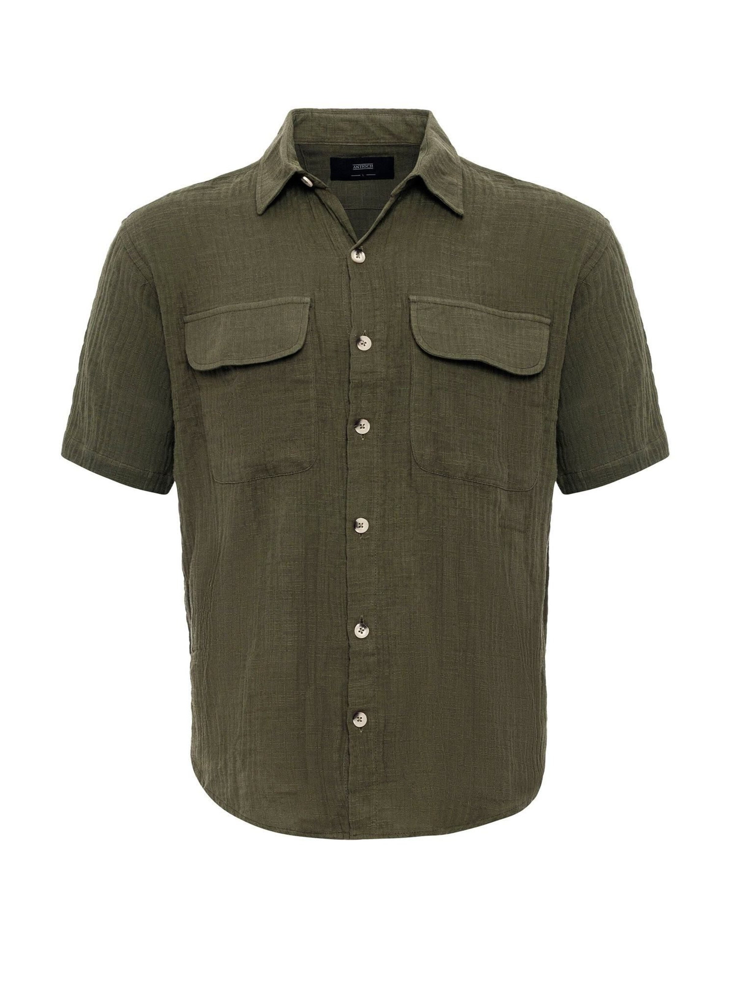 Antioch Rovný strih Košeľa - Zelená: predná strana