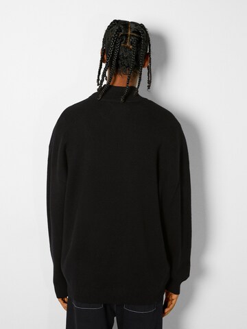 Bershka Zip-Up Hoodie in Black