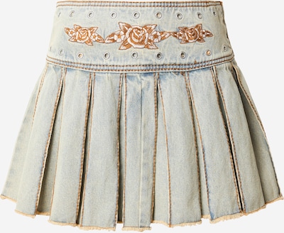 Fustă Ed Hardy pe albastru denim / maro ruginiu, Vizualizare produs