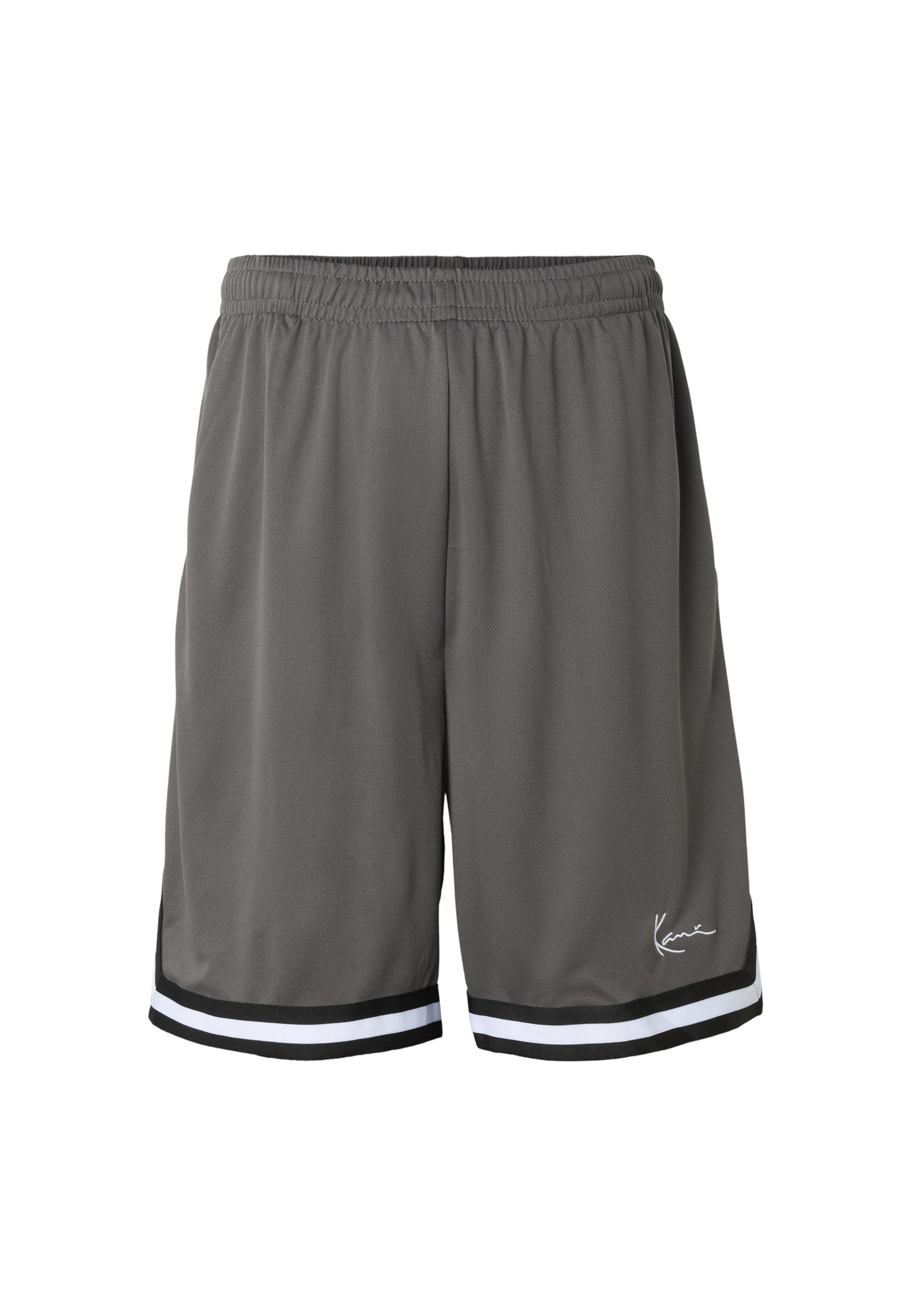 Karl Kani Pantalon en gris foncé / noir / blanc, Vue avec produit