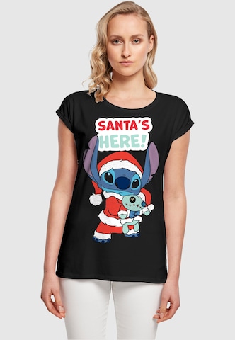 T-shirt 'Lilo And Stitch - Santa Is Here' ABSOLUTE CULT en noir : devant