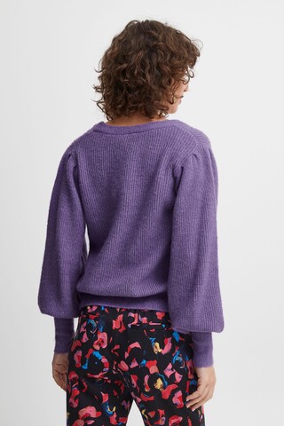 ICHI Knit Cardigan in Purple