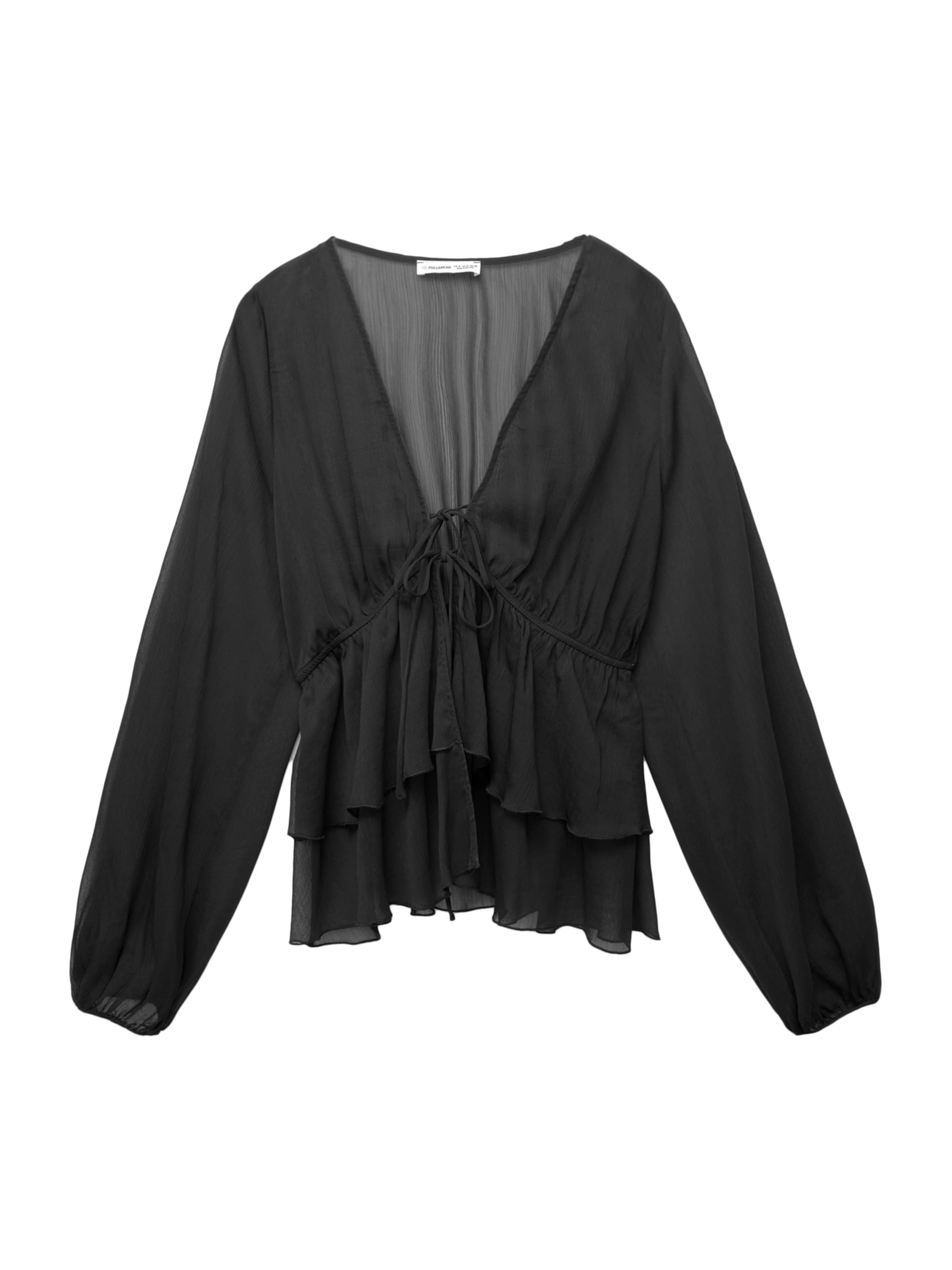 Pull&Bear Bluse in Schwarz: Vorderseite