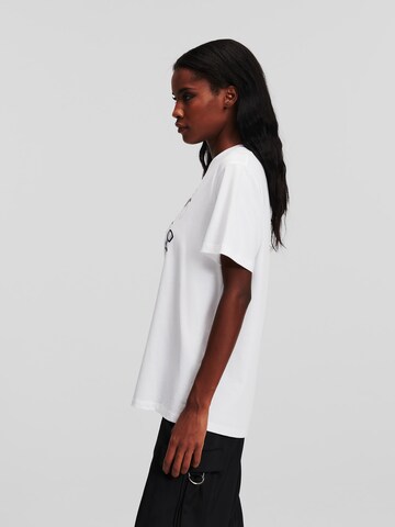 Karl Lagerfeld - Camiseta talla grande ' Ikonik ' en blanco