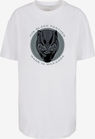 Maglia extra large 'Marvel Black Panther Made In Wakanda' di F4NT4STIC in bianco: frontale