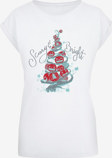 Maglietta 'The Nightmare Before Christmas - Scary And Bright' ABSOLUTE CULT di colore turchese / grigio / rosso scuro / bianco, Visualizzazione prodotti