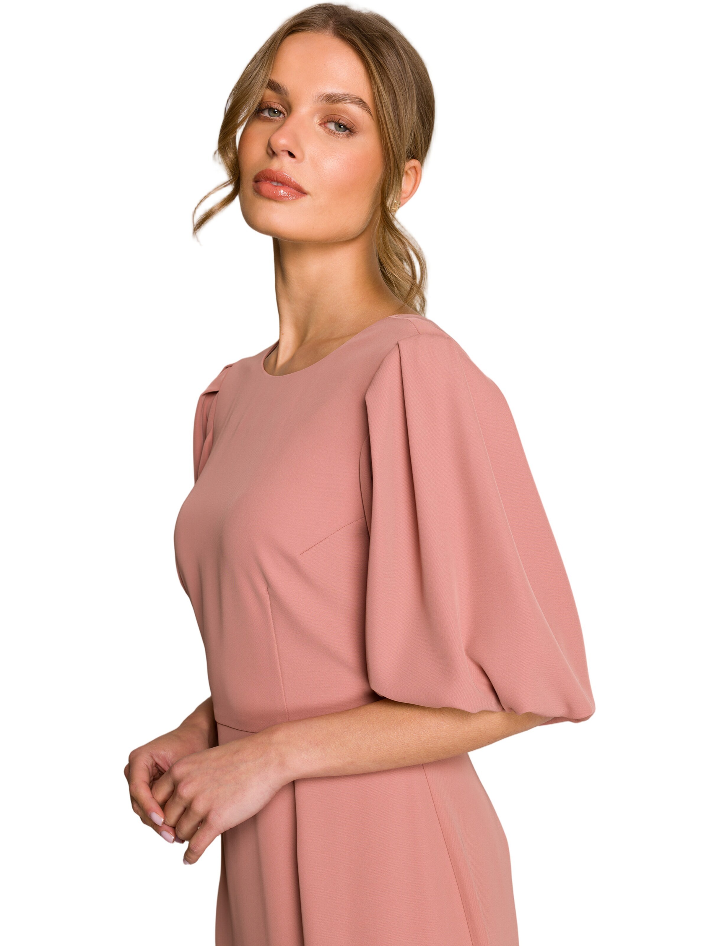 Stylove Sukienka 'Sukienka z bufiastymi rękawami' w kolorze różowy