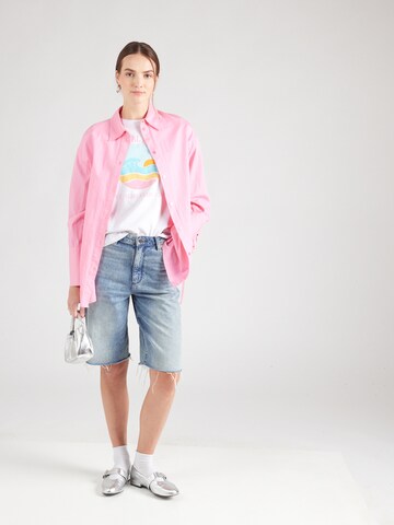 PIECES - Camisa 'PCBANDA' em branco