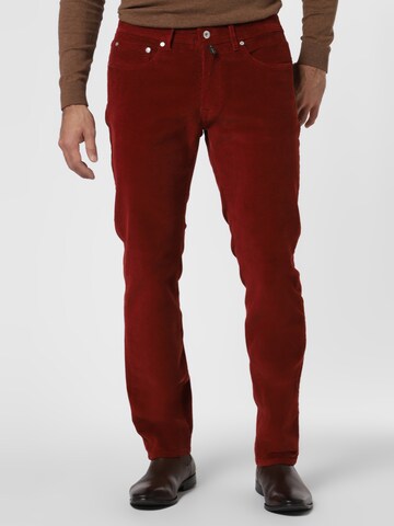 PIERRE CARDIN Regular Pants 'Lyon' in Red: front