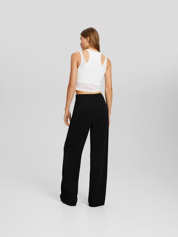 Bershka Loose fit Trousers with creases in Black
