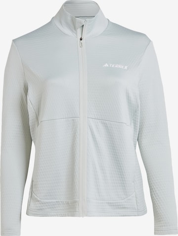 ADIDAS TERREX Athletic Fleece Jacket in Grey: front