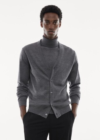 MANGO MAN Knit Cardigan 'Willyc' in Grey: front
