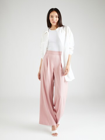 Marks & Spencer Wide leg Pleat-Front Pants in Pink